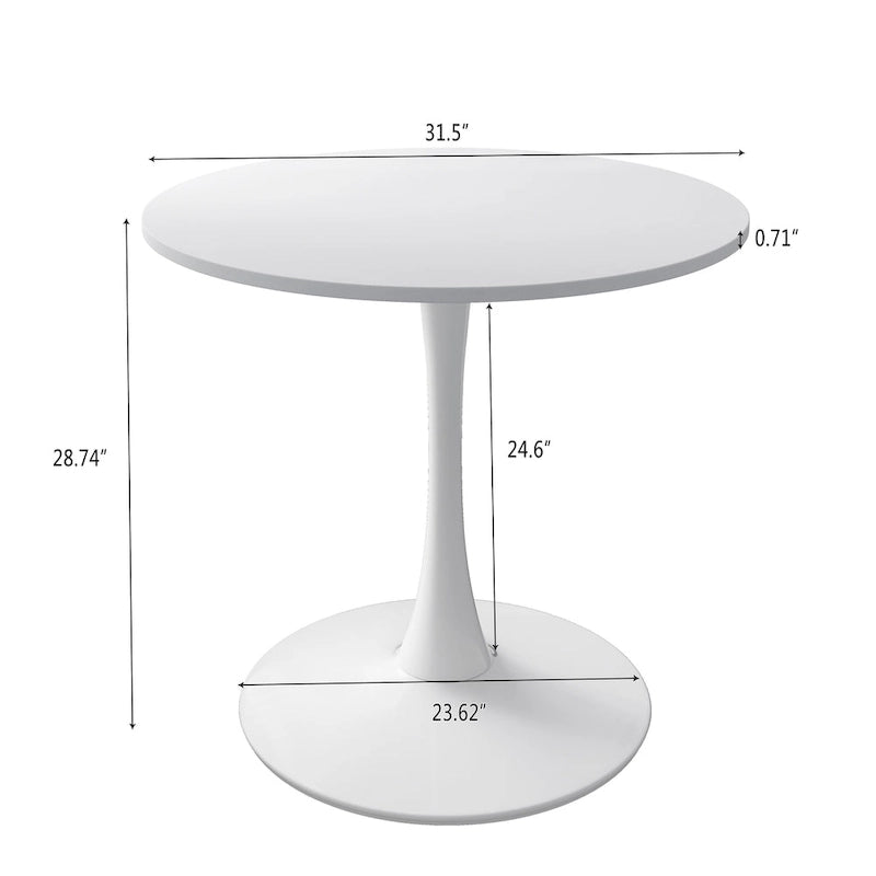 Modern Round Dining Table with Metal Base
