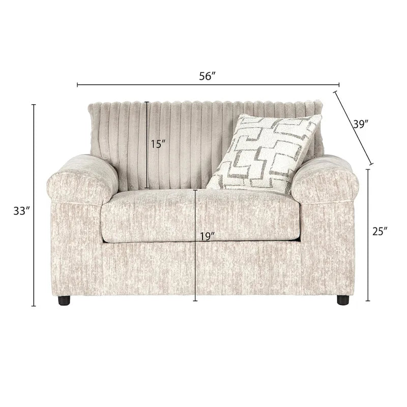 Set aus Kuschelsessel und Hocker aus Breitcord