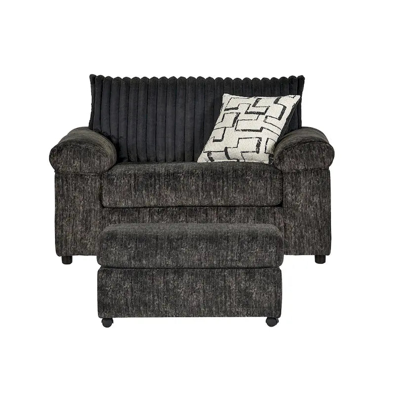 Set aus Kuschelsessel und Hocker aus Breitcord