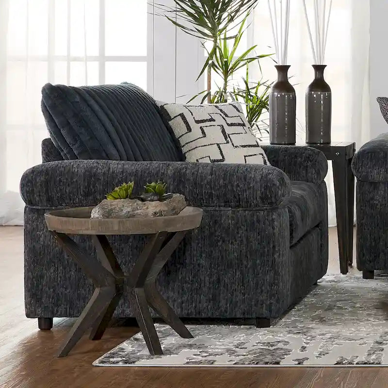 Set aus Kuschelsessel und Hocker aus Breitcord