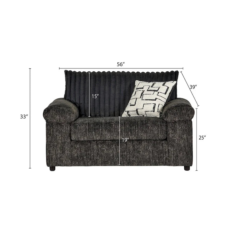 Set aus Kuschelsessel und Hocker aus Breitcord