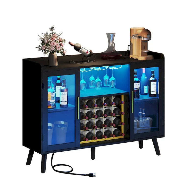 53" Wine Bar Cabinet with LED Lights & Power